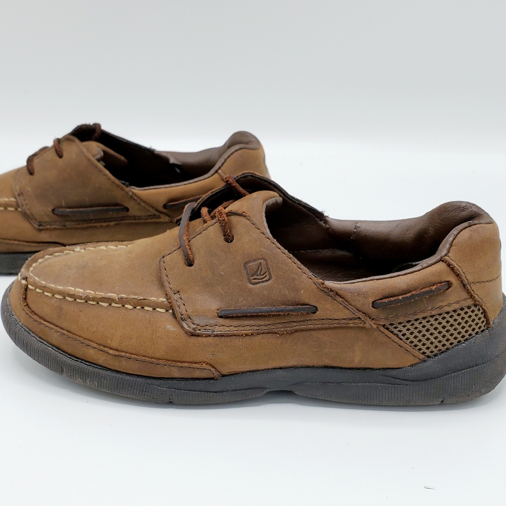 Sperry Charter Oxford Brown Leather Kid's Shoes